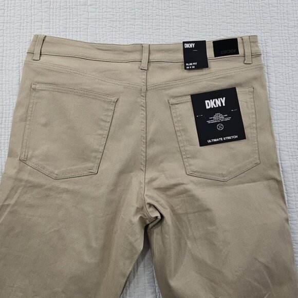 NEW DKNY Stanton Jeans Men's 38x30 Tan Ultimate Stretch Denim Slim Tapered NWT - Picture 12 of 16